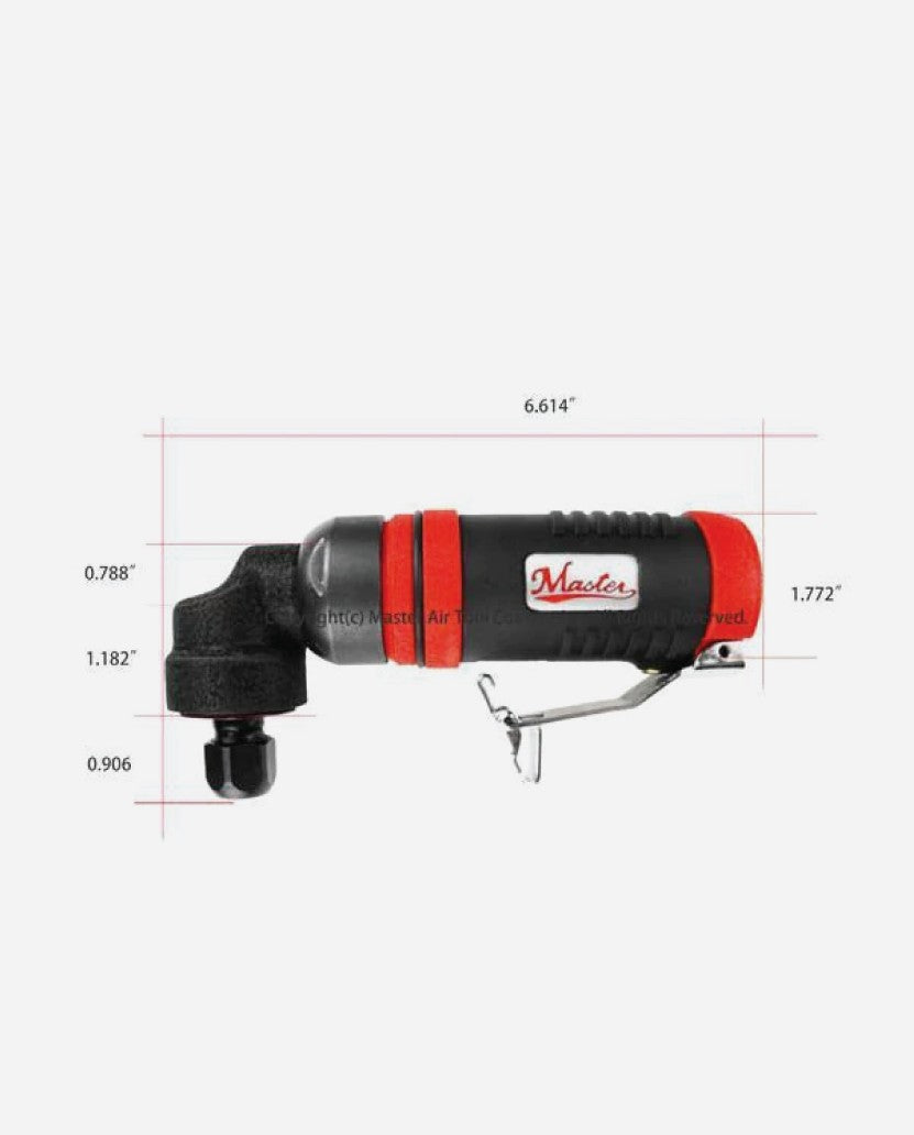 Master Palm 38310 Industrial right Angle Air Die Grinder, 0.9 Hp, 12000 Rpm with 1/4" and 1/8" Collet Adapter - 38310 - USD $350 - Master Palm Pneumatic